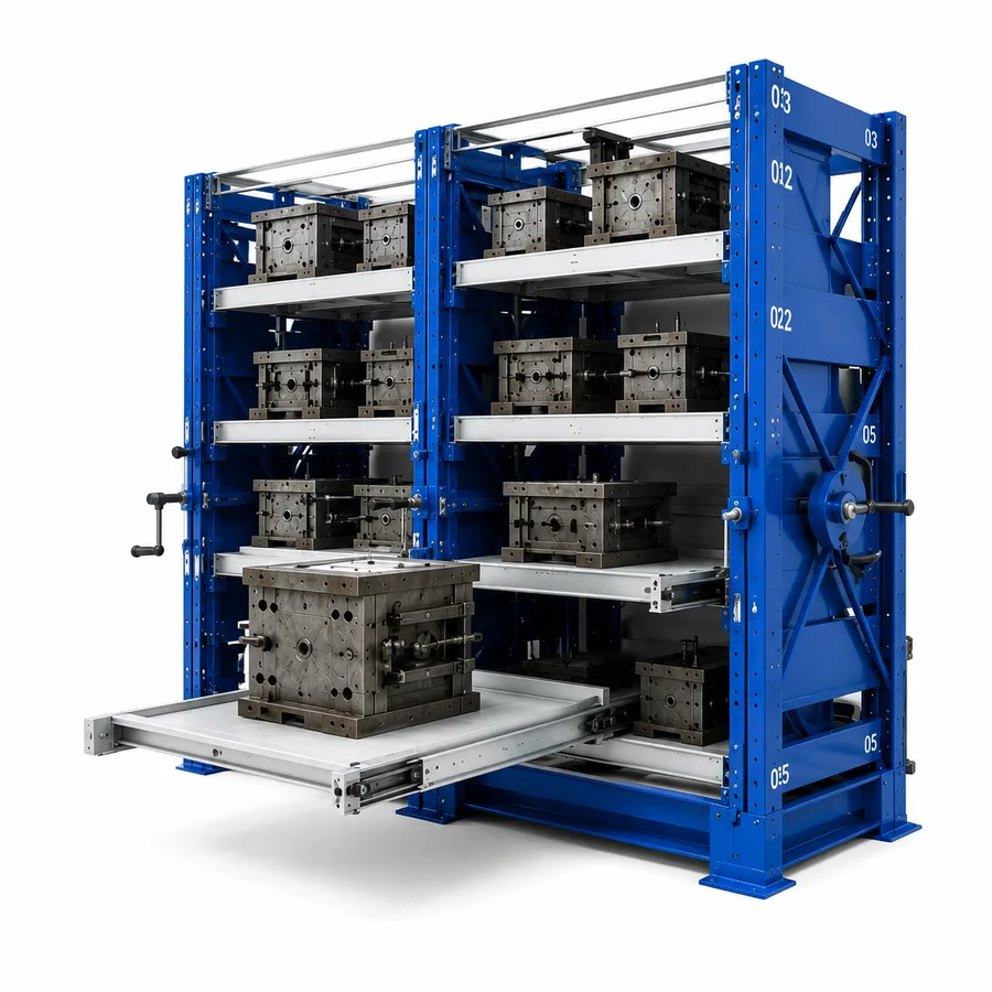 Illustrative configuration of Mold and Die Storage Rack.